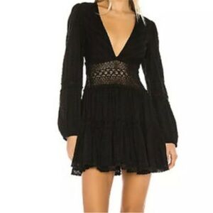 Free People Black The Delightful Mini Dress Size 4